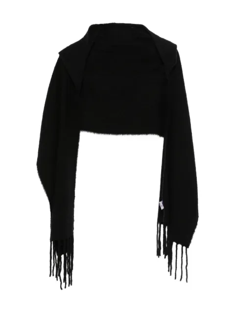 Destin fringe-detail scarf Black OPUSCAPPBL