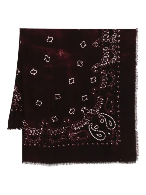 Destin frayed-trim scarf Red JILQUAPO