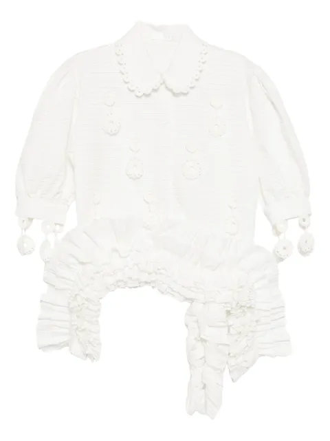 RÓISÍN PIERCE floral-embellished blouse White RP02B001