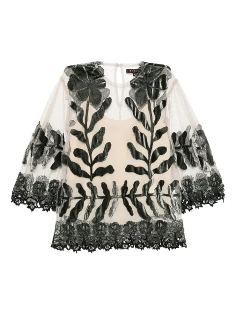 Biyan floral lace appliqué blouse Neutrals BBFW25025