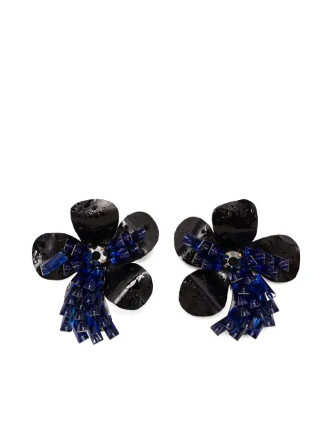 Biyan floral-motif earrings Black ABFW25009