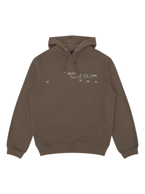 HELIOT EMIL logo-print hoodie Brown PREAW25M08081DST19