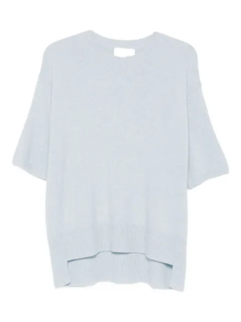 Lisa Yang cashmere short sleeve top Blue 202121