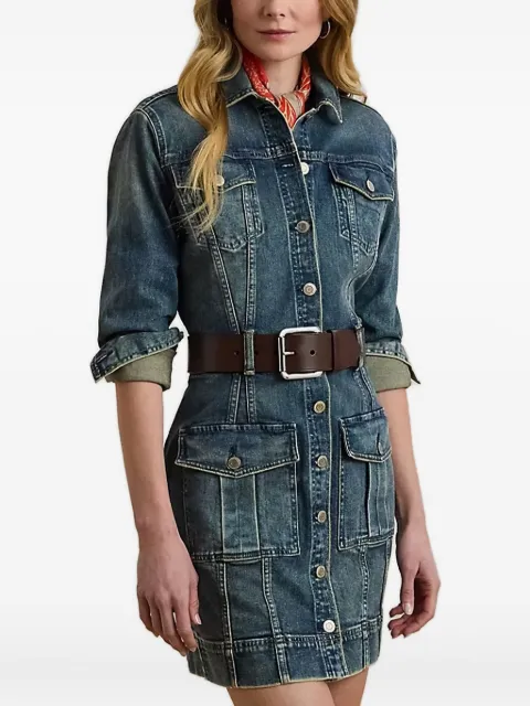 Lauren Ralph Lauren button-fastening denim mini dress Blue 200971264001