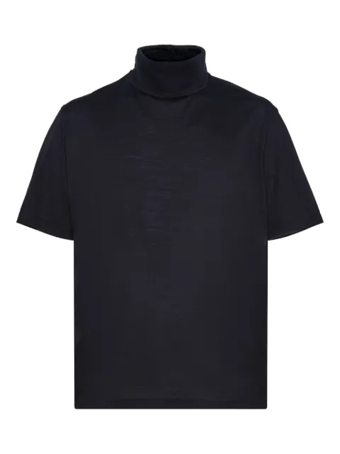 Low Brand turtleneck short-sleeve sweater Blue L1TFW25266572E044