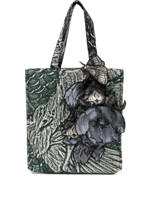 Biyan flower-print tote bag Green ABFW25006