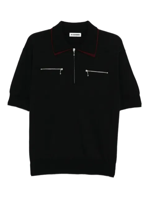 Jil Sander zip collar polo shirt Black J22GL0114J14782001