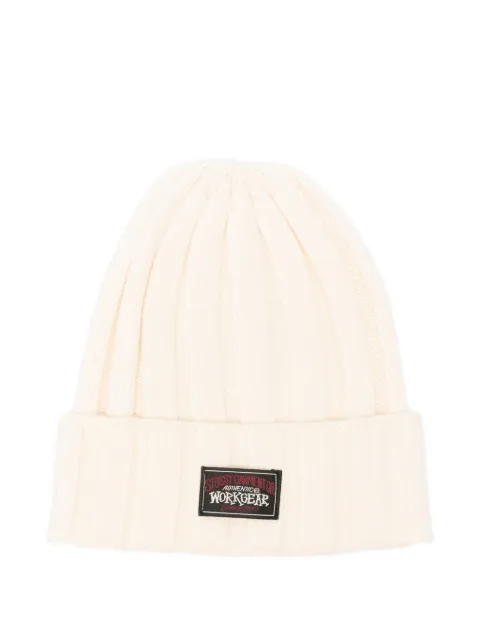Stüssy ribbed logo-patch beanie Neutrals 1321147I25