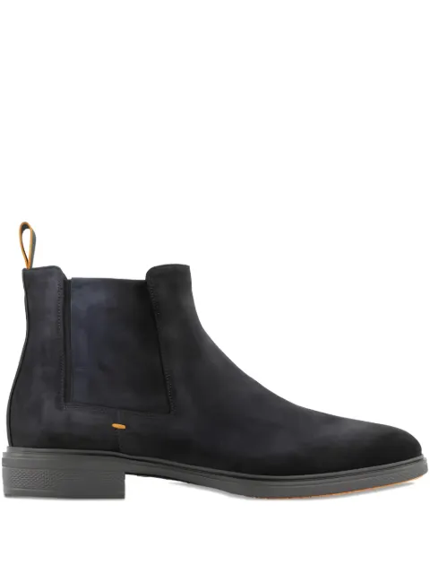Santoni elastic-panel suede Chelsea boots Blue MGEO18937NEAXGEXU60