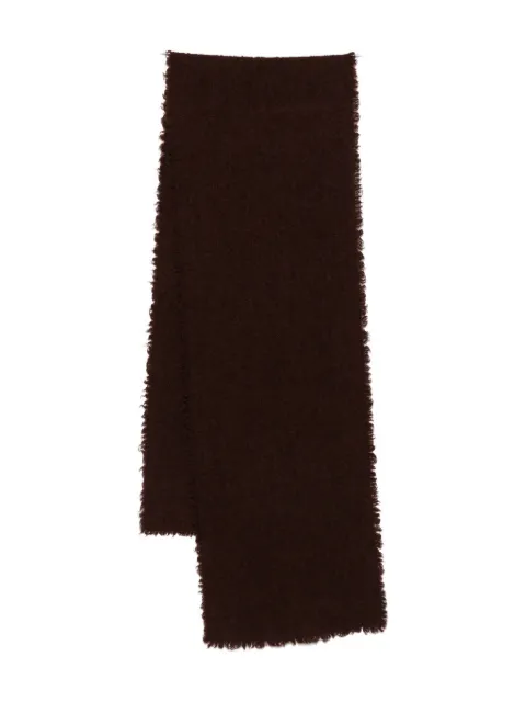 Faliero Sarti frayed-trim scarf Brown 0231ALEXINA