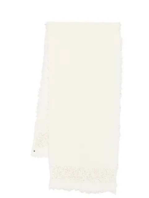 Faliero Sarti sequin-embellished fringed scarf Neutrals 2151SALLY