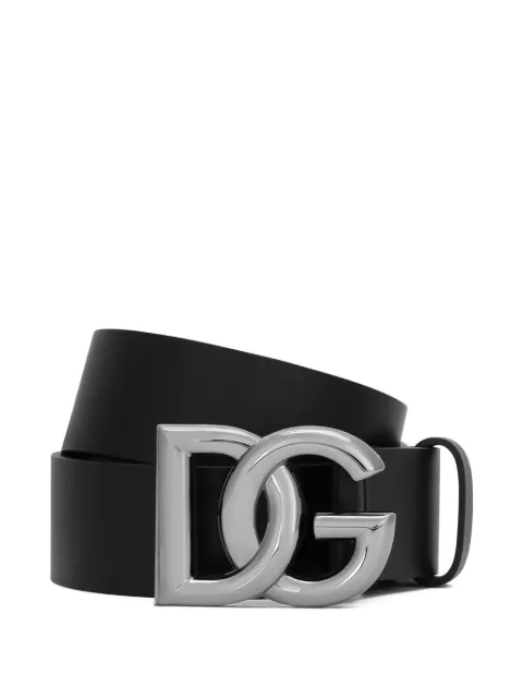 Dolce & Gabbana DG logo leather belt Black BC4644AX6228V363