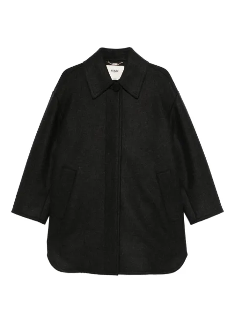 FENDI felted-finish coat Black FJ7670AJ0K