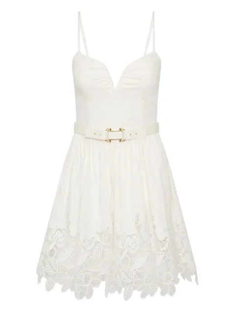 Rebecca Vallance Montreux min lace belted dress White 25041342
