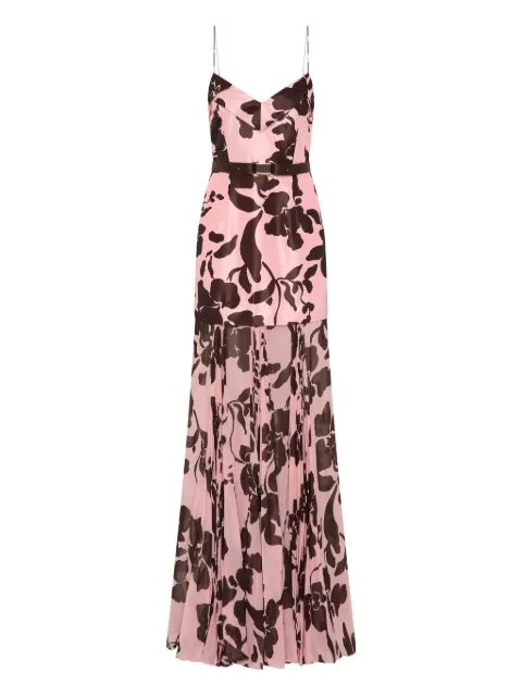 Rebecca Vallance Connie pleated-floral maxi dress Pink 25041340