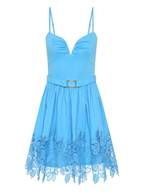 Rebecca Vallance Montreux lace-belted mini dress Blue 25041342