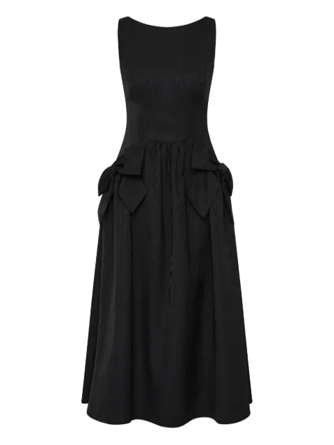 Rebecca Vallance bow narcissa midi dress Black 25041309