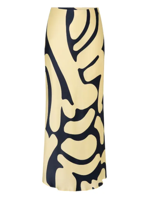 Rebecca Vallance Dune printed midi skirt Yellow 25043391