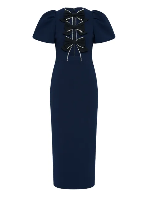 Rebecca Vallance Nemy bow midi dress Blue 25041292