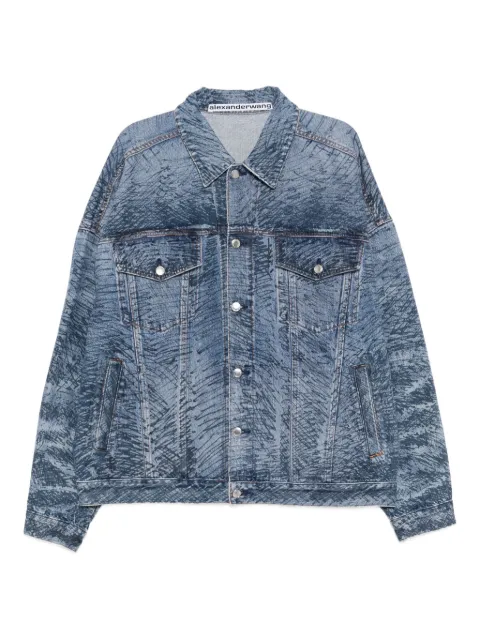 Alexander Wang marker-print denim jacket Blue 6DC3252831