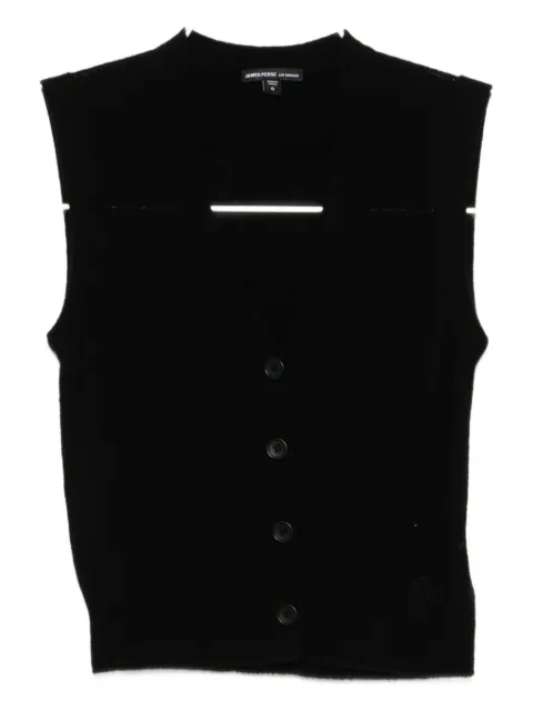 James Perse cashmere button-up vest Black WOKC2702