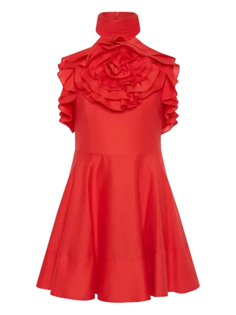 Rebecca Vallance ruffled halterneck pastèque mini dress Red 25041314