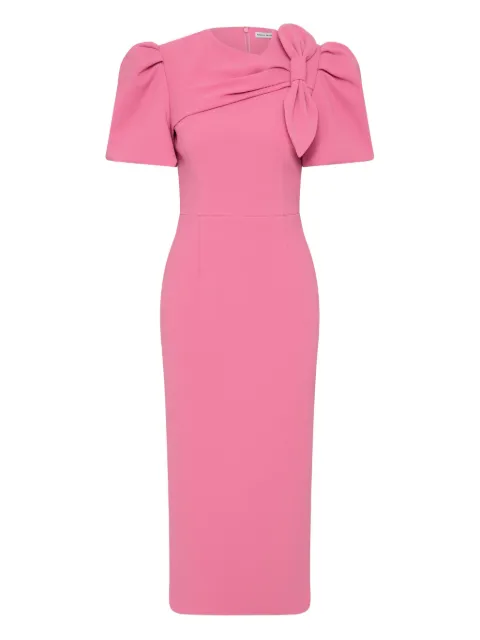 Rebecca Vallance bow puff-sleeve muriel midi dress Pink 25041167