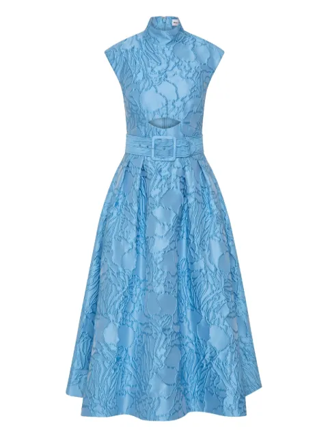 Rebecca Vallance Aegir cut-out belted midi dress Blue 25041284