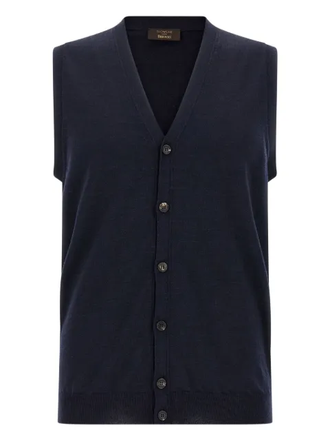 Zanone V-neck sleeveless cardigan Blue 811946Z0290N0936