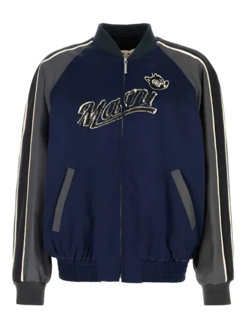 Marni satin bomber jacket Blue JUMU0193QSTV792