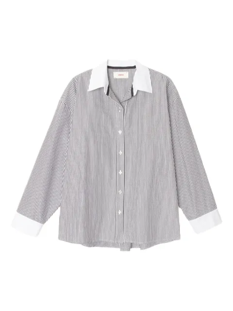 Xirena James striped shirt Black X5TNS002