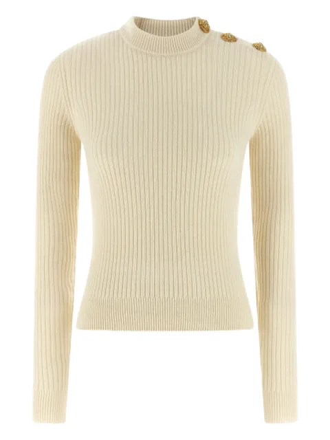 Balmain ribbed coin- button sweater Neutrals FF0KD095KJ170KA