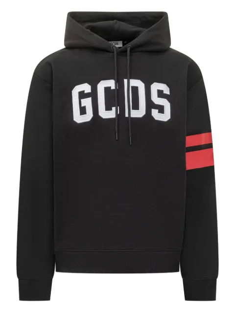 GCDS stripe-sleeve hoodie Black B1XM1901JI0