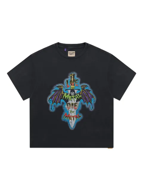 GALLERY DEPT. Live For Metal cotton T-shirt Grey LFM10287VBLK