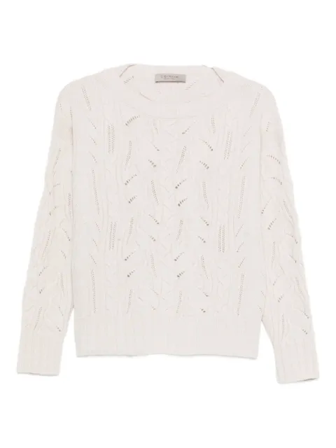 D.Exterior cable-knit sweater Pink 611957GESS