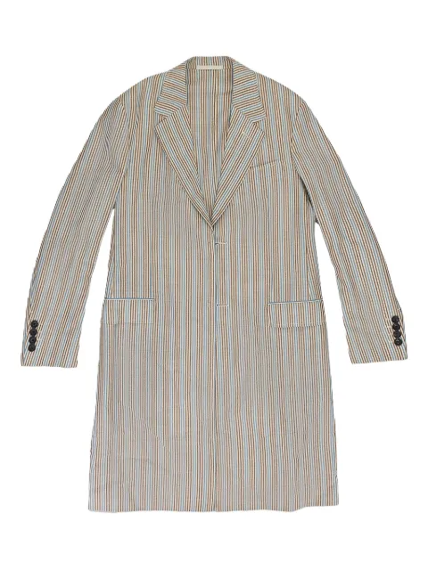 Lanvin striped longline coat Neutrals RMCO00784354E20662