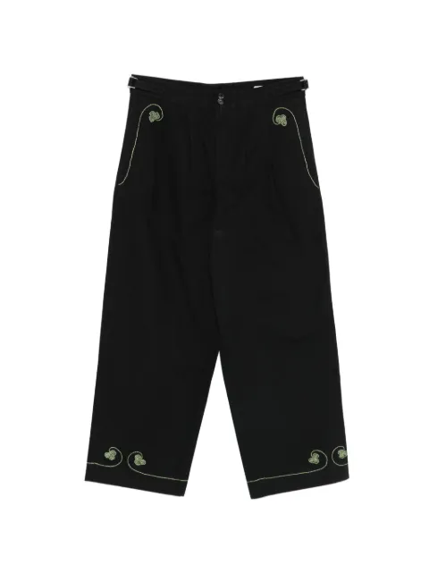 BODE Lucky Draw embroidered trousers Black MRS26BT001
