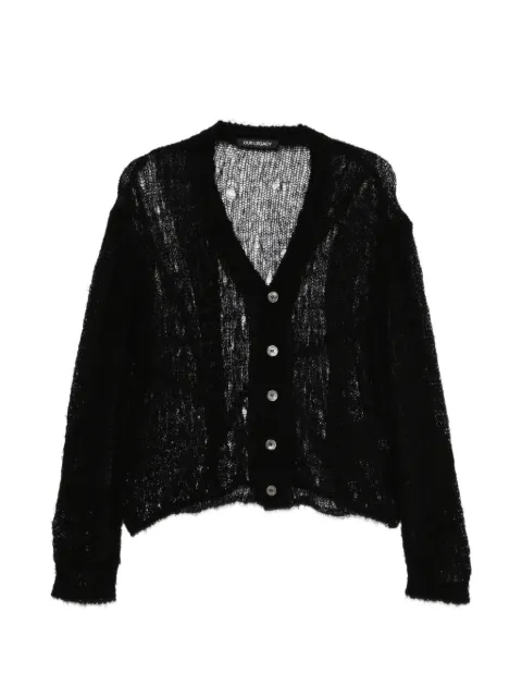 OUR LEGACY Academy laddered-knit cardigan Black M2263AB
