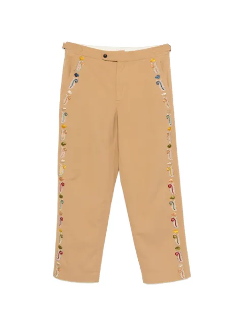BODE Feather Runner embroidered trousers Neutrals MRS26BT025