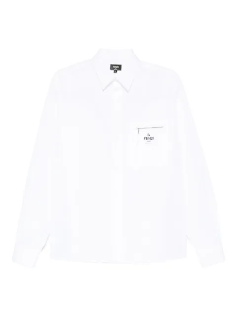 FENDI logo-detail pocket shirt White FS1098AN08