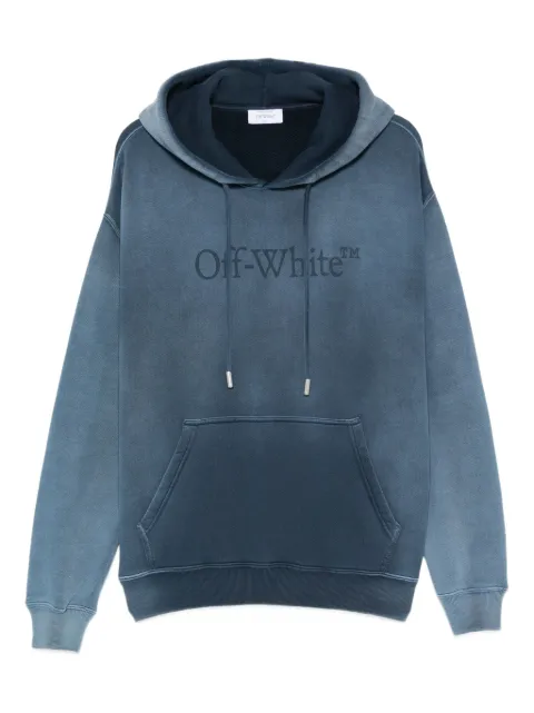 Off-White logo-embroidered hoodie Blue OMBB085F25FLE00U4343