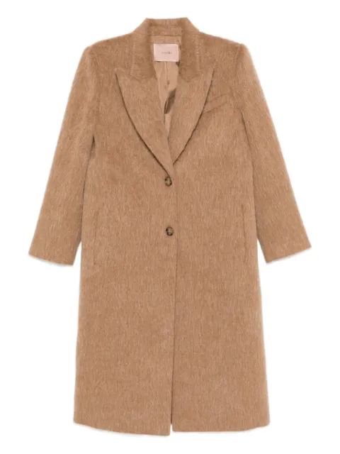 TWINSET textured single-breasted coat Neutrals 252TT2220