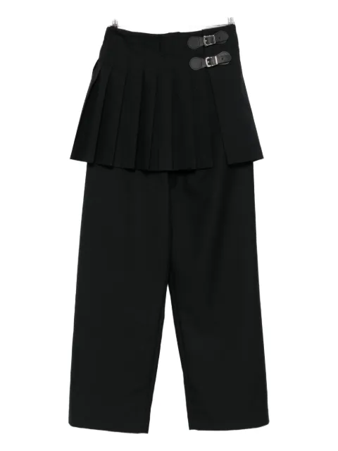 Charles Jeffrey Loverboy pleated buckle-detail trousers Black 052030102