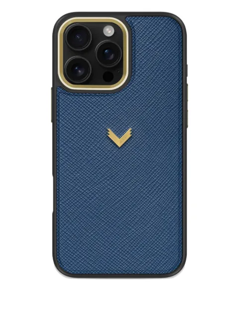 VELANTE saffiano leather iPhone 16 Pro Max phone case Blue 01PSRGAI16PMGBLUEBERRY