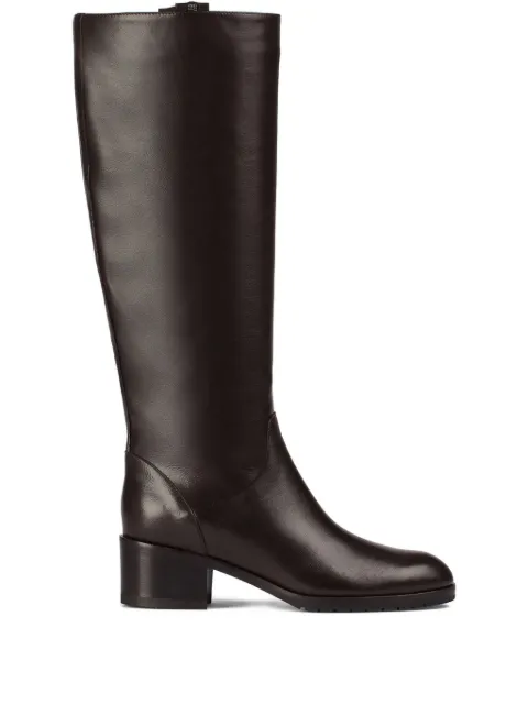 Doucal's block-heel leather boots Brown DD8831ROXAUF214TL03