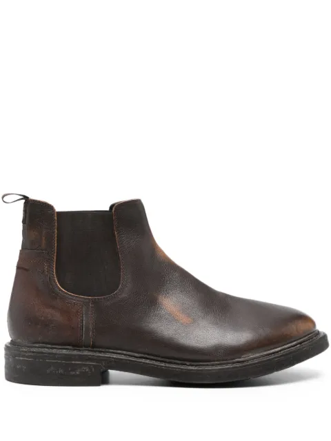 Moma elastic-panel leather boots Brown 52413CKFT