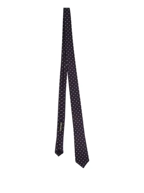 TOM FORD polka-dot silk tie Blue STI003S0178