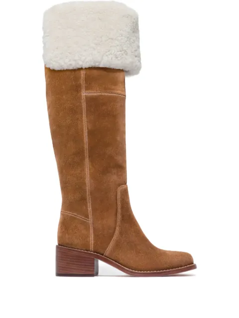 Bernardo Bernardo 1946 Brix shearling-cuff suede boots Brown BRIXSHEARLING