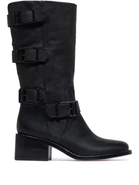 Bernardo Bernardo 1946 65mm triple-buckle leather boots Black BURKE