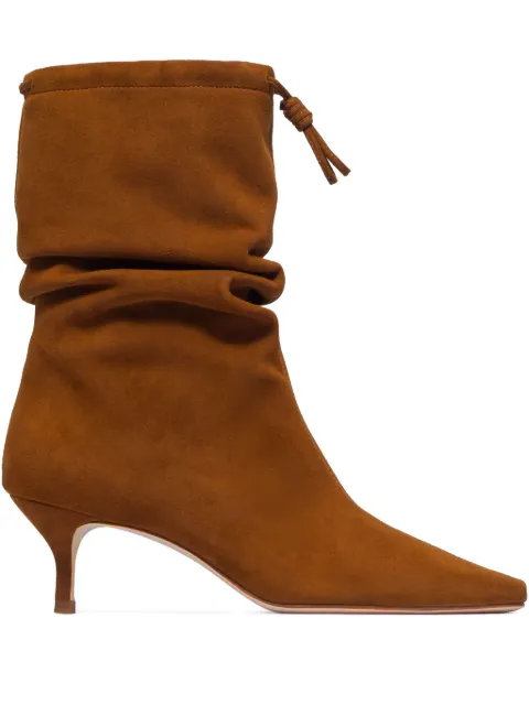 Bernardo Bernardo 1946 57mm scrunched kitten-heel boots Brown MAZZI